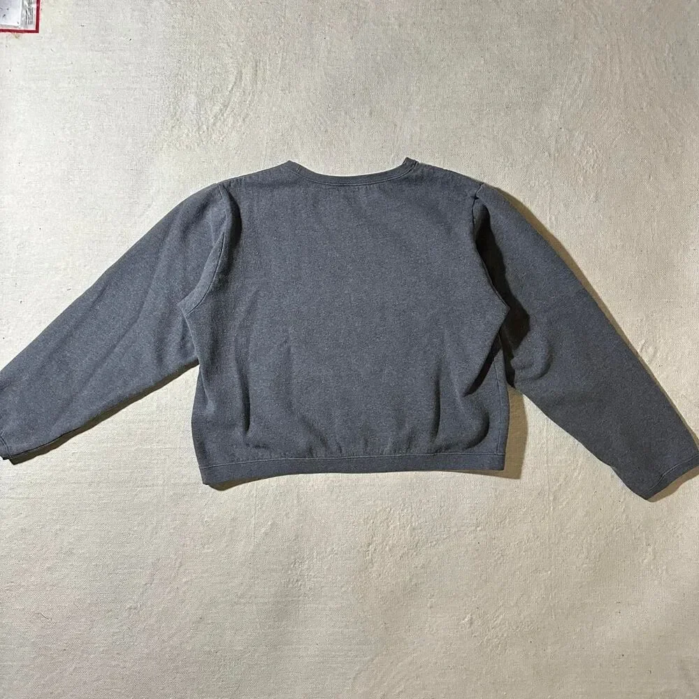 Y2K Nike Women's Small Grey Oversized Crewneck Sweatshirt